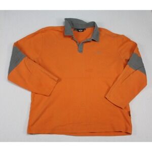 MINI Polo Shirt Mens XL Orange Good Long Sleeve Cotton Collared Logo Car